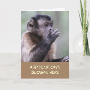 Funny Capuchin Monkey to Customise Yourself Card