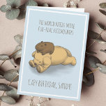 Funny Capybara and Dog Pun Birthday Card<br><div class="desc">This Funny Capybara and Dog Pun Birthday Card is perfect to give to capybara,  dog,  or animal lovers. Send this unique card to wish your best friend a very capy birthday! The capybara and dog illustration is hand-drawn original artwork by artbybiyan.</div>