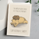 Funny Capybara and Dog Pun Pink Birthday Card<br><div class="desc">This Funny Capybara and Dog Pun Pink Birthday Card is perfect to give to capybara,  dog,  or animal lovers. Send this unique card to wish your best friend a very capy birthday! The capybara and dog illustration is hand-drawn original artwork by artbybiyan.</div>