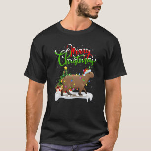 Funny Capybara Animal Lover Xmas Lighting Capybara T-Shirt
