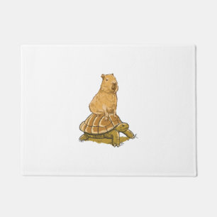 Funny Capybara Animal Turtle Cute Capybara Doormat