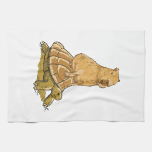 Funny Capybara Animal Turtle Cute Capybara Tea Towel