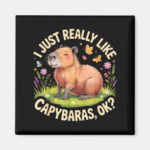 Funny Capybara Art For Men Women Kids Capy Rodent Magnet