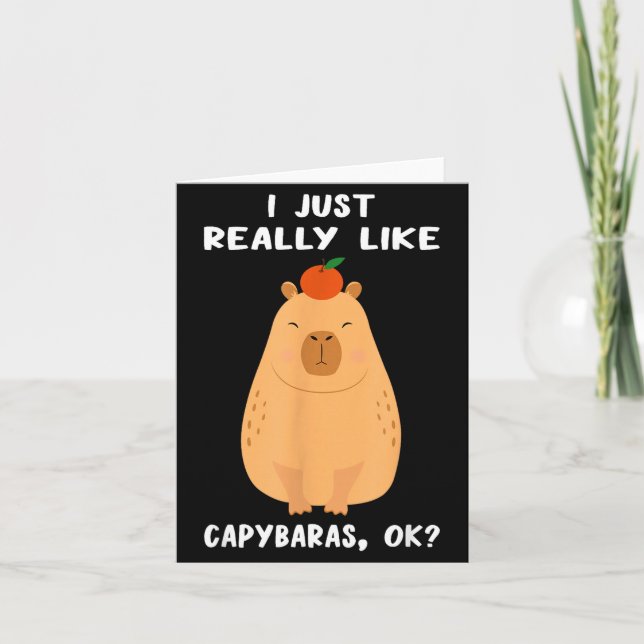 Funny Capybara Art For Men Women Kids Rodent Capyb Card (Front)
