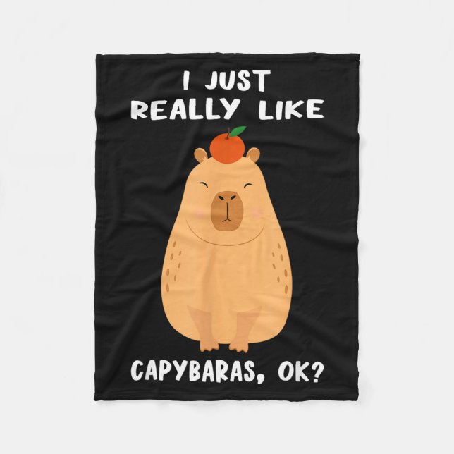 Funny Capybara Art For Men Women Kids Rodent Capyb Fleece Blanket (Front)