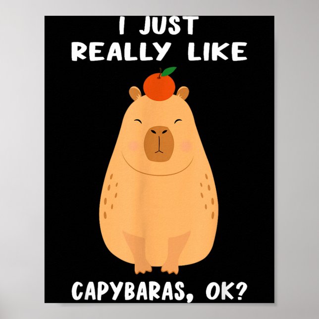 Funny Capybara Art For Men Women Kids Rodent Capyb Poster (Front)