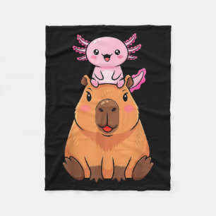 Funny Capybara Axolotl Kawaii Kids Boys Girls Anim Fleece Blanket