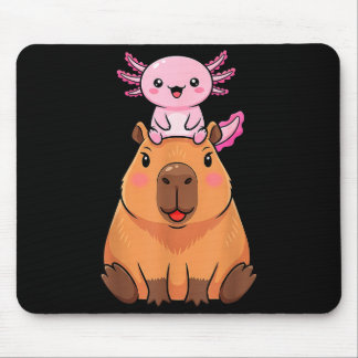 Funny Capybara Axolotl Kawaii Kids Boys Girls Anim Mouse Pad
