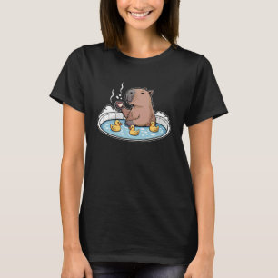Funny Capybara Bath for Cute Animal and Coffee Lov T-Shirt