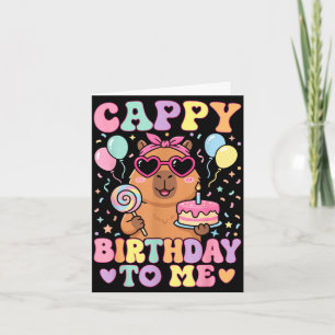 Funny capybara birthday to cute girls birthday card