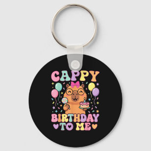 Funny capybara birthday to cute girls birthday key ring
