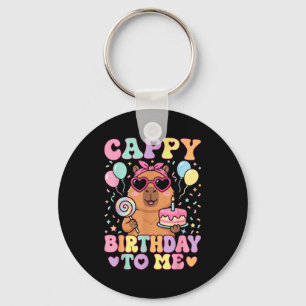 Funny capybara birthday to cute girls birthday key ring