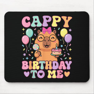 Funny capybara birthday to cute girls birthday mouse pad