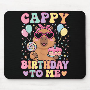 Funny Capybara Birthday to Cute Girls Birthday Mouse Pad