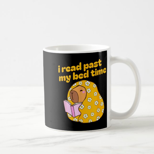 Funny capybara book lover librarian reading librar coffee mug (Right)