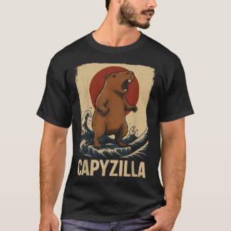 Funny Capybara Boys Girls Kids Mens Capyzilla  T-Shirt