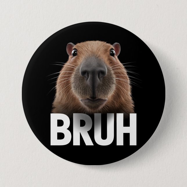 Funny Capybara Bruh  7.5 Cm Round Badge (Front)