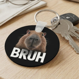 Funny Capybara Bruh  Key Ring