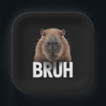 Funny Capybara Bruh  Paper Plate<br><div class="desc">Funny Capybara Bruh</div>