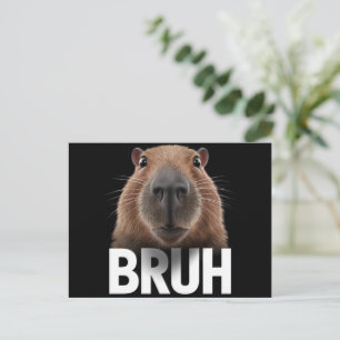 Funny Capybara Bruh  Postcard