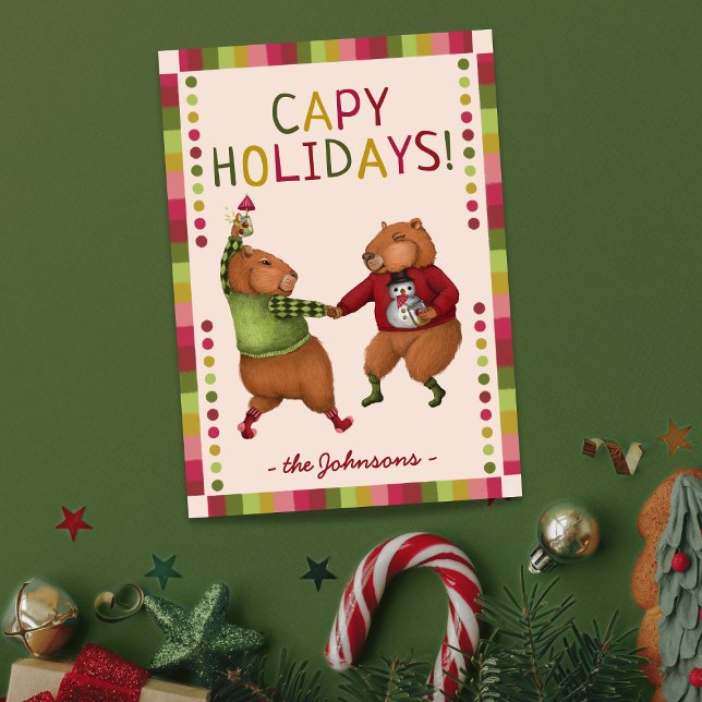 Funny Capybara Christmas Card for Animal Lovers (Creator Uploaded)