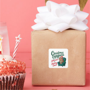 Funny Capybara Christmas Sticker