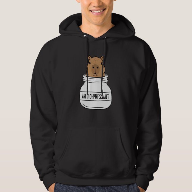 Funny Capybara Cute Anti Depressant Zoo Boys Girls Hoodie (Front)