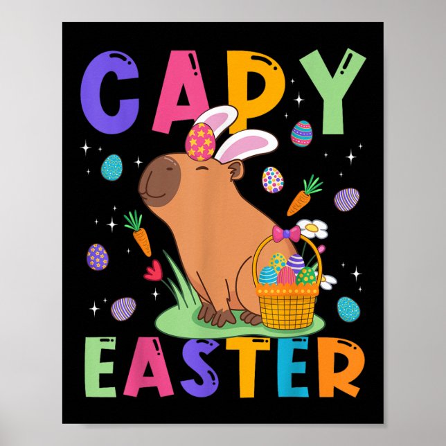 Funny Capybara Easter Day Capy Easter Eggs Capy Lo Poster (Front)