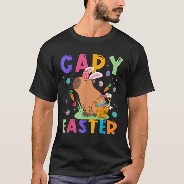 Funny Capybara Easter Day Capy Easter Eggs Capy Lo T-Shirt (Front)