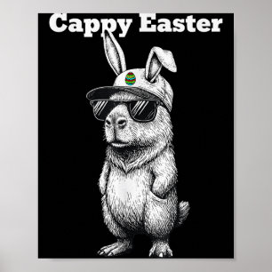Funny capybara easter shirt cute bunny capy poster