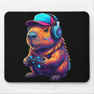 Funny Capybara Gamer Gaming Video Games Capybara Mouse Pad