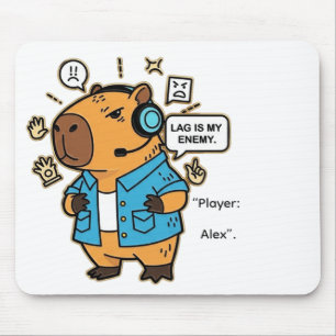 Funny Capybara Gamer Mousepad