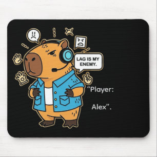 Funny Capybara Gamer Mousepad – Personalized with