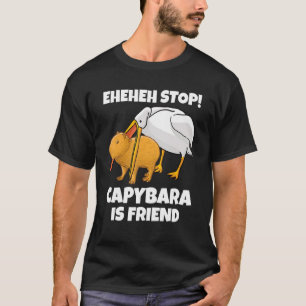 Funny Capybara gets eaten by Pelican Friends Meme T-Shirt