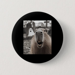 Funny Capybara Ghost Halloween Costume Capybara Ha 6 Cm Round Badge