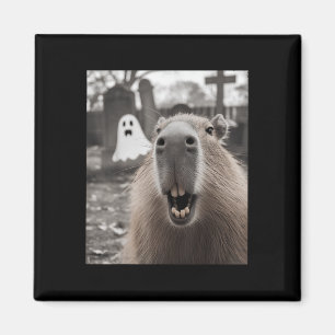 Funny Capybara Ghost Halloween Costume Capybara Ha Magnet