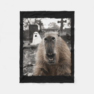Funny Capybara Halloween Costume Fleece Blanket