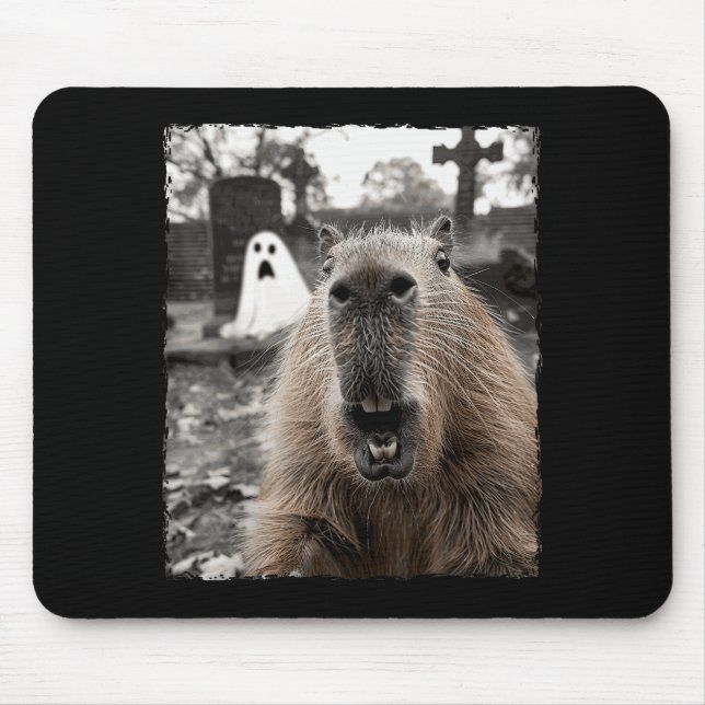 Funny Capybara Halloween Costume  Mouse Pad (Front)