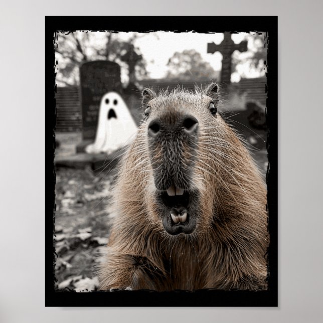 Funny Capybara Halloween Costume  Poster (Front)