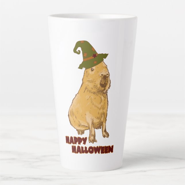 Funny Capybara - Halloween Rodent Latte Mug (Front)