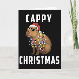 Funny Capybara Holiday Festive Cappy Christmas Card