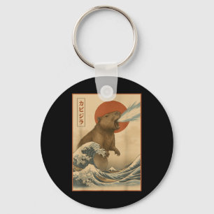 Funny Capybara Japanese Wave Capyzilla Boys Girls  Key Ring