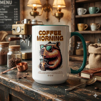 Funny Capybara Morning Coffee Drinker Mug