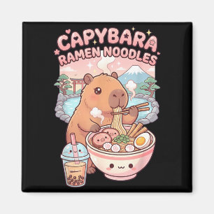 Funny Capybara Noodle Ramen Kawaii Capybara Eating Magnet