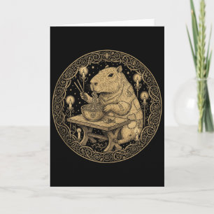 Funny Capybara Old World Mediaeval Ramen Fantasy V Card