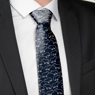 Funny Capybara Pattern Tie