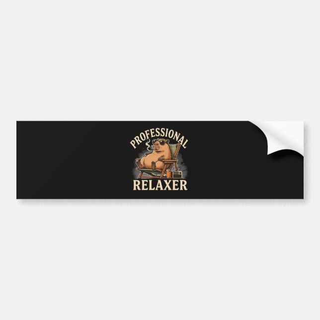 Funny Capybara Professional Relaxer Bumper Sticker (Front)