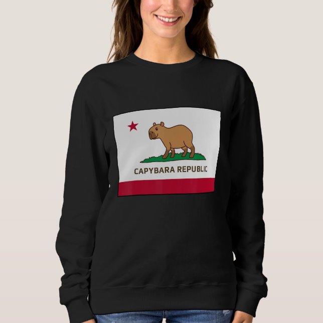 Funny Capybara Republic California Flag Sweatshirt (Front)