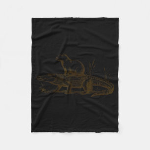 Funny Capybara Riding An Alligator Men Women Capyb Fleece Blanket