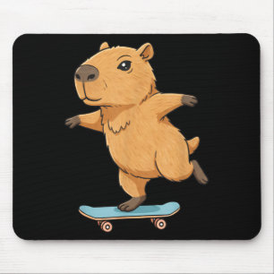 Funny Capybara Skater Skateboard Ballerina Zoo Boy Mouse Pad